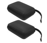 TOYANDONA 2 pièces Étui de Rangement Rigide pour Lecteur de Glycémie et Écouteurs Coque de Protection EVA Légère et Compacte avec Fermeture Éclair Pochette Portable Noire pour Voyage et