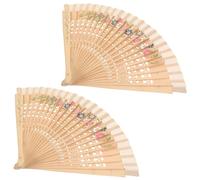 TOYANDONA 2 Pièces Éventail Pliant Espagnol en Bois Vintage à Fleurs Peintes
