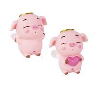 TOYANDONA 2 pièces Figurine de Cochon Mignonne pour Gâteau Décoration et Écologique Ornement Polyvalent pour Fête Accessoire Photo et Décor de Bureau pour Mariage et Anniversaire