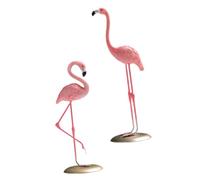 TOYANDONA 2 pièces Figurines Flamant Rose Décoratives Résine Statues Modernes pour Salon et Bureau Ornements Tropicaux Colorés et Élégants pour Étagère et Maison