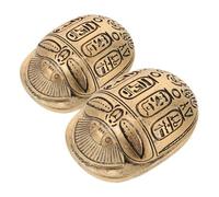 TOYANDONA 2 pièces Figurines Scarabée Égyptien Décor Maison Amulettes Artisanales Hiéroglyphes Protection Reproduction Antique