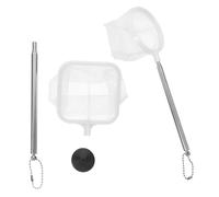 TOYANDONA 2 Pièces Filet à Poisson en Acier Inoxydable Télescopique Léger Manche Extensible pour Nettoyage D'aquarium et Capture de Crevettes