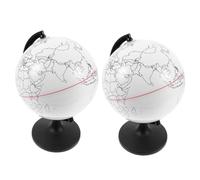 TOYANDONA 2 pièces Globe Vierge à Colorier DIY Modèle Éducatif Effaçable Décoration Artisanale Géographie Lot de Globes Prop pour Activités Manuelles et Apprentissage