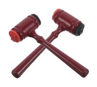 TOYANDONA 2 Pièces Judge Gavel Toy Wooden Stamp Set Mini Office Hammer Mallet for Classroom Role Play Journal Crafting Scrapbooking Educational Stamping