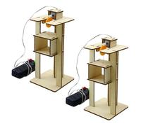 TOYANDONA 2 pièces Kit DIY Ascenseurs Bois pour Garçon Fille Jouets Éducatifs Science pour Développer la Coordination Créativité des Élèves