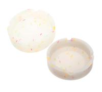 TOYANDONA 2 pièces Lot de Cendriers Ronds Silicone Phosphorescents Résistants et Décoratifs Porte-Cendres Lumineux pour Intérieur et Bureau Design Créatif