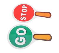 TOYANDONA 2 Pièces Lot de Panneaux Signalisation Rouge Stop Vert Go Étanches et Résistants Outils Éducatifs pour Sécurité Routière Classe