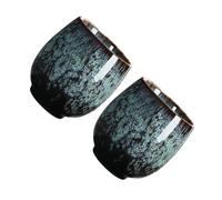 TOYANDONA 2 pièces Lot de Tasses à Thé Kung Fu Céramique Tasses à Boire Poterie Fine Bords Ronds Sans Burrs Usage Quotidien et Cadeau pour Amateurs de Thé