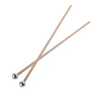 TOYANDONA 2 pièces Maillets Glockenspiel Baguettes de Percussion avec Tête Métallique Courte Manches Bois Ergonomiques pour Xylophone Carillon et Tambour Éthéré Contrôle Stable et Uniforme