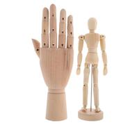 TOYANDONA 2 Pièces Mannequin de Peinture en Bois pour Artistes, Flexible | Pose Multiple et Gestes Variés, pour Dessin et Esquisse, Modèle Beige, Main Droite Incluse