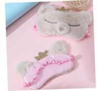 TOYANDONA 2 pièces Masque de Sommeil Peluche Doux pour Adultes Cache-yeux Anti-lumière Confortable et Portable pour Dormir Paisiblement Maison ou Voyage