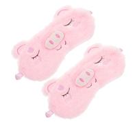 TOYANDONA 2 pièces Masques de Sommeil Peluche Mignons pour Garçon Fille Couvre-yeux Confortable et Doux Forme de Cochon Rose Cache-yeux Cartoon pour Filles pour Sommeil Voyage et Sieste