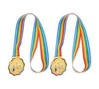 TOYANDONA 2 Pièces Médailles avec Rubans de Cou Légers de Course Or en Alliage de Zinc pour Événements Marathon et Souvenirs Sportifs Significatifs