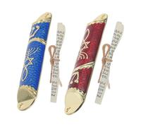 TOYANDONA 2 pièces Mezuzah Métal avec Parchemin Décoratif Ornement pour Porte Bénédiction Traditionnelle pour Maison Lot de Bleu et Rouge Cadeau Symbolique pour Fêtes Juives