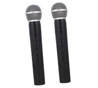 TOYANDONA 2 pièces Microphone Simulé Noir Accessoire pour Garçon Fille et Adultes pour Fêtes Karaoké Cosplay et Événements Festifs