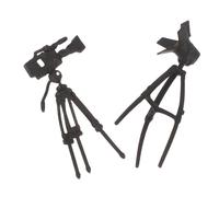 TOYANDONA 2 Pièces Miniature Camera Tripod Stand with Simulation Lamp Resin Dollhouse Accessory Lightweight Compact Micro Landscape Photography Model