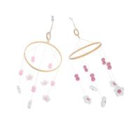 TOYANDONA 2 Pièces Mobile Garçon Fille Décoration Murale Pompons Accessoire Suspendu pour Lit Crèche Créatif avec Sons Apaisants pour Chambre Garçon Fille et Boutique Rose