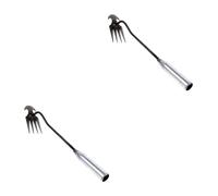 TOYANDONA 2 Pièces Outil de Désherbage Multi Inoxydable pour Jardinage Arracheur Ergonomique Durable Dents pour Éliminer Mauvaises