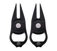 TOYANDONA 2 Pièces Outil de Réparation Gazon Golf Alliage de Zinc avec Marqueur de Balle et Ouvre-Bouteille Fourche Portable pour Alignement de Putt et Entretien du