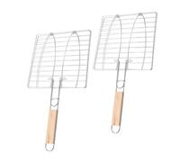 TOYANDONA 2 pièces Panier à Grillades Maille Métallique pour Poisson et Viande Accessoire Barbecue Extérieur avec Surface Lisse Distribution Uniforme Chaleur Camping et Pique-