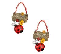 TOYANDONA 2 pièces Panneau Résine Coccinelle Vintage Plaque Suspendue Décorative pour Porte Accueil Élégant Ornement et Facile à Suspendre