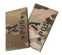 TOYANDONA 2 Pièces Patch Groupe Sanguin A Positif Camouflage Réfléchissant Militaire Écussons Tactiques Durables pour Uniformes et Équipements Identification Rapide Situation Urgence