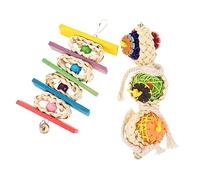 TOYANDONA 2 pièces Perroquet Rotin Tressé Balançoire à Mâcher pour Oiseaux Accessoire de Jeu Sécurisé pour Perroquets et Conures