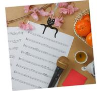 TOYANDONA 2 pièces Pince pour Partitions Piano Forme Chat Noir Support Pages Stable et Multifonction Maintien Ferme pour Musiciens