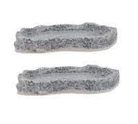 TOYANDONA 2 Pièces Plateau à Boire pour Animaux De Compagnie Gamelles pour Reptiles Bol De Nourriture Reptile Accessoires pour Reptiles Bol De Rampe De Reptile Grey Une Résine Époxy