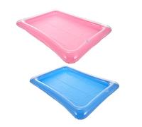 TOYANDONA 2 pièces Plateau Flottant Gonflable pour Piscine Bleu et Rose Support Rafraîchisseur pour Boissons Bac à Glace Polyvalent pour Fête et Buffet Plein Air