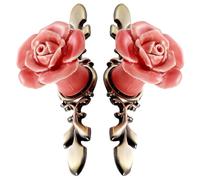 TOYANDONA 2 Pièces Poignée en Céramique Rose Vintage à Trou Unique