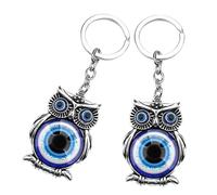 TOYANDONA 2 pièces Porte-clés Hibou Bleu Mauvais Œil Alliage Pendentif Résistant pour Sac et Clés Turque Cadeau Fête des Mères