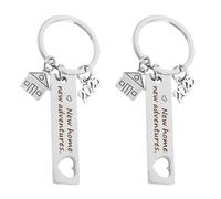 TOYANDONA 2 pièces Porte-clés Maison Acier Inoxydable Chic et Créatif Porte-clés Esthétique pour Nouvelles Clés de Maison Breloque Design Léger et Pratique Cadeau Pendaison de Crémaillère