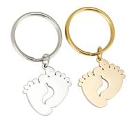 TOYANDONA 2 pièces Porte-clés Suspendu Décoratif Acier Inoxydable Design Trace de Accessoire Unique pour Clés Cadeau Souvenir Mixte Résistant et Pratique