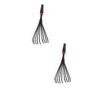 TOYANDONA 2 Pièces Râteau de Jardin à Main Ergonomique Caoutchouc pour Entretien de Pelouse et Plantes Outil de Jardinage Durable pour Creuser et Ramasser