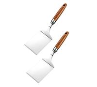 TOYANDONA 2 Pièces Set de Spatules Acier Inoxydable pour Teppanyaki Barbecue Outils de Cuisine pour Steak Pizza Pancakes