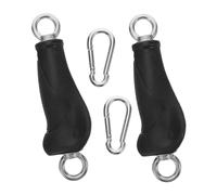TOYANDONA 2 Pièces Short Dual Ring Gym Handles Heavy Duty Exercise Grip Attachments for Resistance Bands and Cable Machines Ergonomic Fitness Accessories for Strength Training
