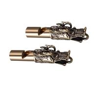 TOYANDONA 2 Pièces Sifflet de Dragon Laiton Sifflet de Survie Portable avec Porte Clés pour Camping Randonnée
