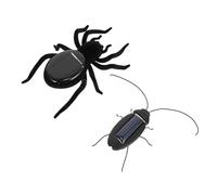 TOYANDONA 2 pièces Solaire Insectes Drôle et Éducatif pour Garçon Fille Simulation Réaliste Araignée et Cafard Cadeau Extérieur Amusant Garçon Fille Ans