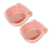TOYANDONA 2 Pièces Sous Évier Organisateurs Et Stockage Bassin à Linge Nouveau-né Planche à Laver à La Main Seau De Lavage Trousse Bébé Lavabo Étudiant Plastique Positionner Ménage Rose