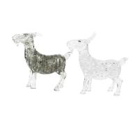 TOYANDONA 2 pièces Statues de Chèvre Puzzle Transparentes Décoratives Ornements Animaux Élégants pour Salon Bureau et Table Lot de Sculptures Artisanales