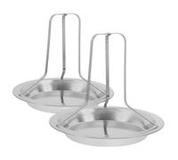 TOYANDONA 2 Pièces Support de Rôtissoire Acier Inoxydable pour Poulet et Dinde Rack de Rôtissage Compact pour Barbecue et Facile à Nettoyer Cuisinez Uniformément