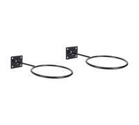 TOYANDONA 2 Pièces Support Mural Rond pour Ballon de Sport en Fer Noir | Rangement Mural pour Balles, Position Verticale, Protège la Sphère, Usage Maison ou Boutique