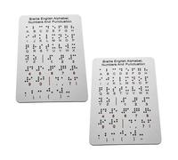 TOYANDONA 2 Pièces Tableau Braille Éducatif Lot Lettres Chiffres et Ponctuation Points Surélevés Outil Apprentissage Pratique pour Garçon Fille Aveugles à et Classe