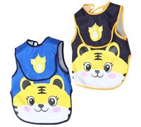 TOYANDONA 2 Pièces Tablier Peinture Garçon Fille Imperméable sans Manches Blouse Art Smock Réversible pour Activités Peinture Cuisine Bricolage Protection pour Garçons et Filles