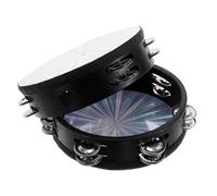 TOYANDONA 2 pièces Tambourin à Main Double Rangée Instrument de Percussion pour Danse et Performances Musicales et Résonnant pour Mariages et Fêtes
