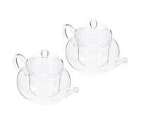 TOYANDONA 2 pièces Théière Verre Épaisse avec Infuseur Amovible Résistante Haute Température pour Maison et Bureau Pratique et Anti-brûlure
