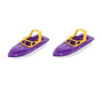 TOYANDONA 2 Pièces Vedette Jouet Hors-Bord en Plastique Jouets De Piscine pour Tout-Petits Bain De Bateau De Yacht à Bateau Jouet Flottant Bateau Plage Voilier Un Camion Violet
