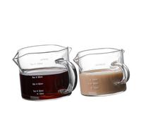 TOYANDONA 2 pièces Verre Doseur Double Bec Résistant Température pour Lait Café Cuisine Maison Restaurant