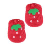 TOYANDONA 2 pièces Vêtements pour Chien Petit Modèle Manteau Lapin Dhiver Polaire Chaud et Confortable pour Chiots Costume Rouge Fraise